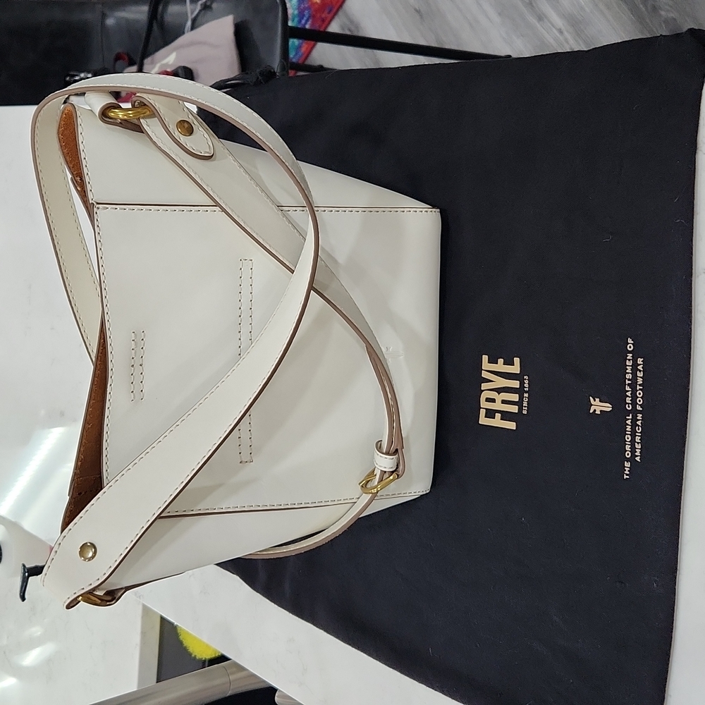 Frye leather crossbody bag, white